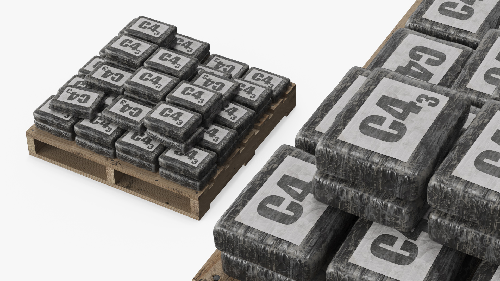 Wooden Pallet with Cocaine Bricks, view 3