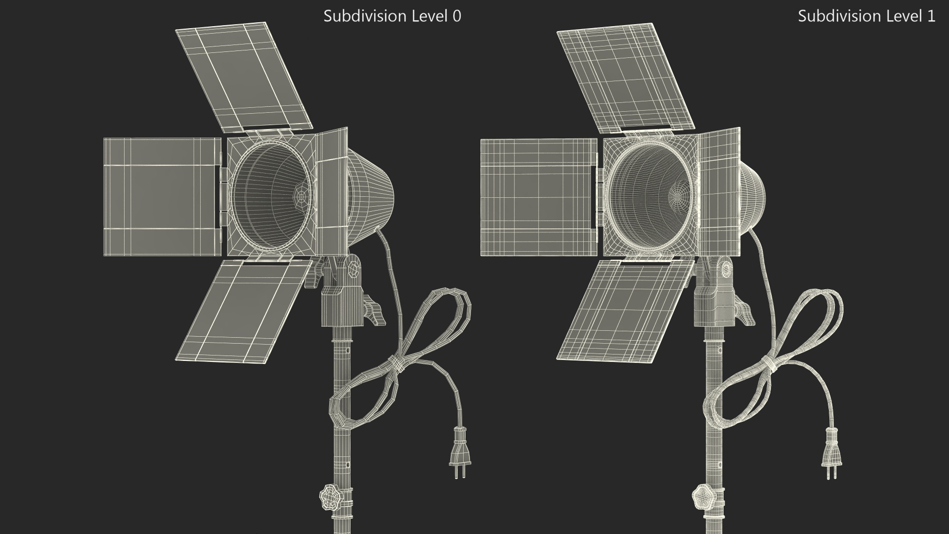 3D model Vintage Studio Spotlight on Tripod Stand