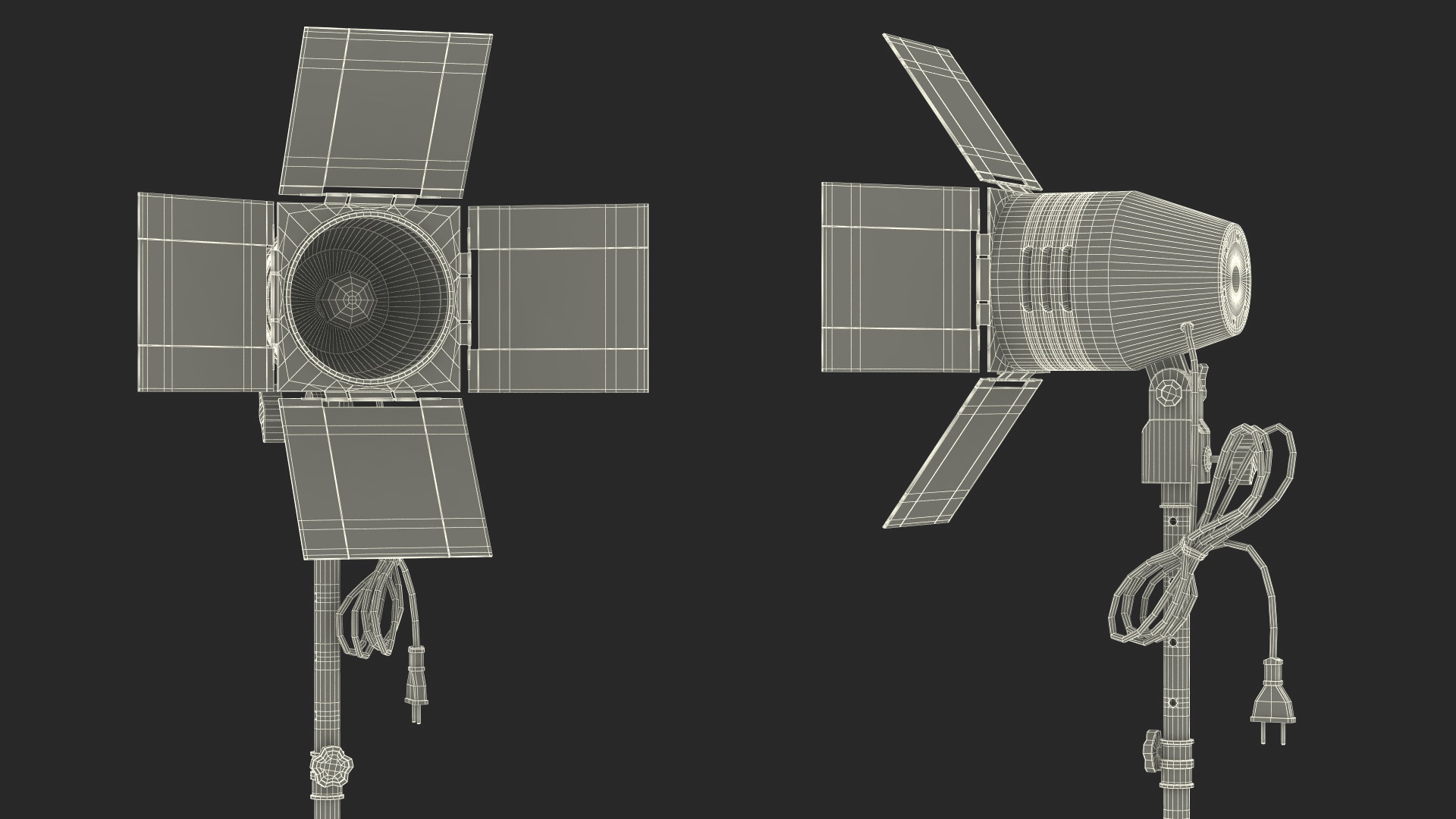 3D model Vintage Studio Spotlight on Tripod Stand