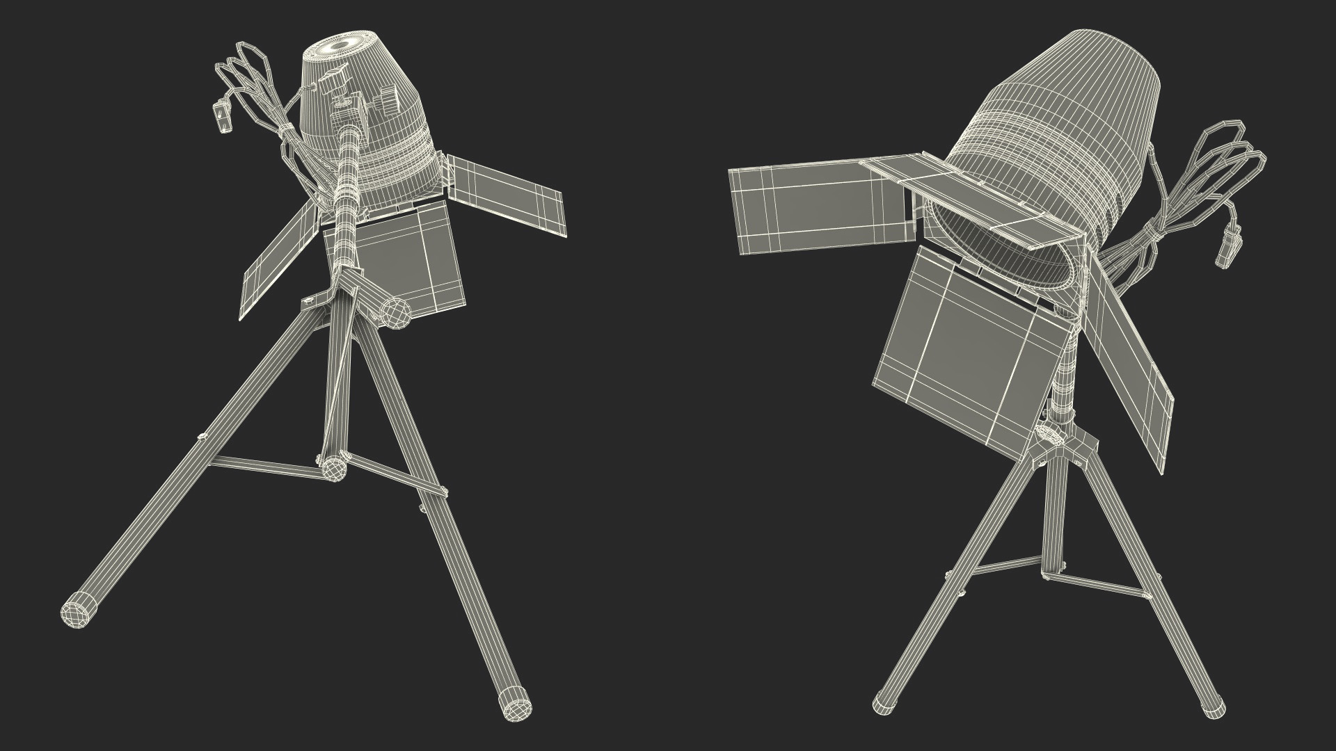 3D model Vintage Studio Spotlight on Tripod Stand