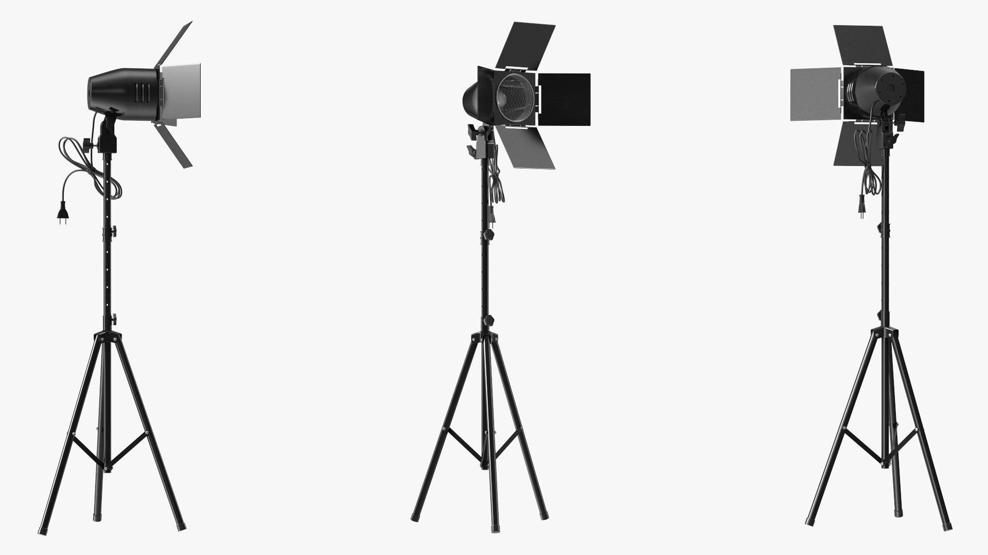 3D model Vintage Studio Spotlight on Tripod Stand