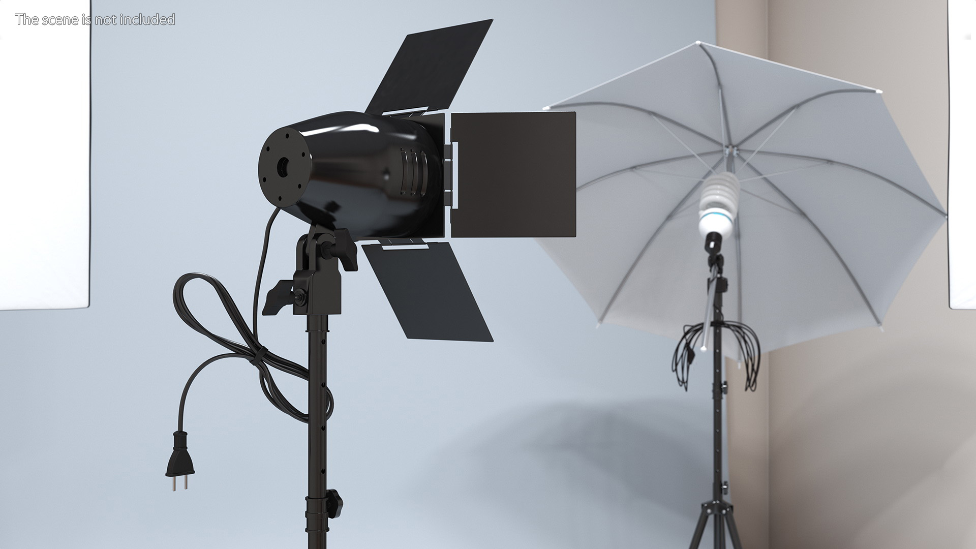 3D model Vintage Studio Spotlight on Tripod Stand
