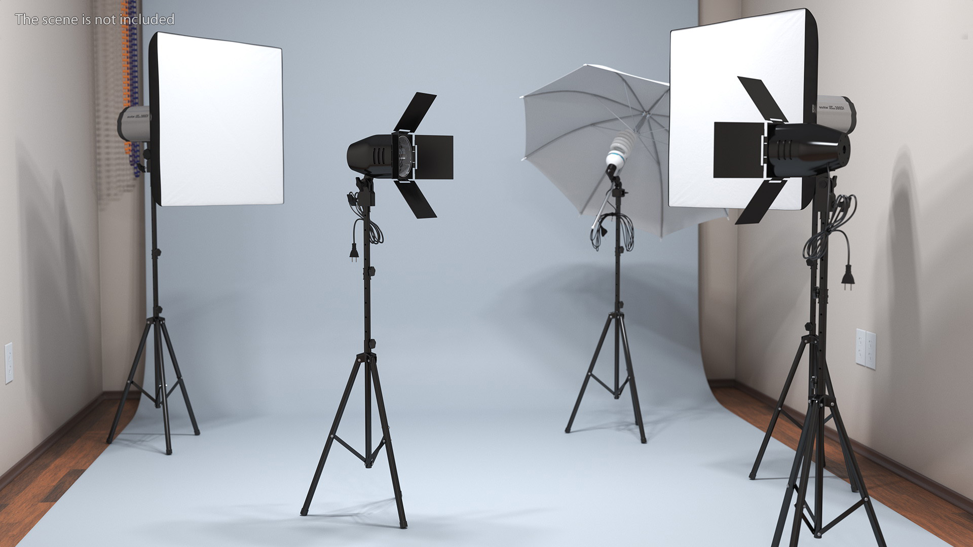 3D model Vintage Studio Spotlight on Tripod Stand