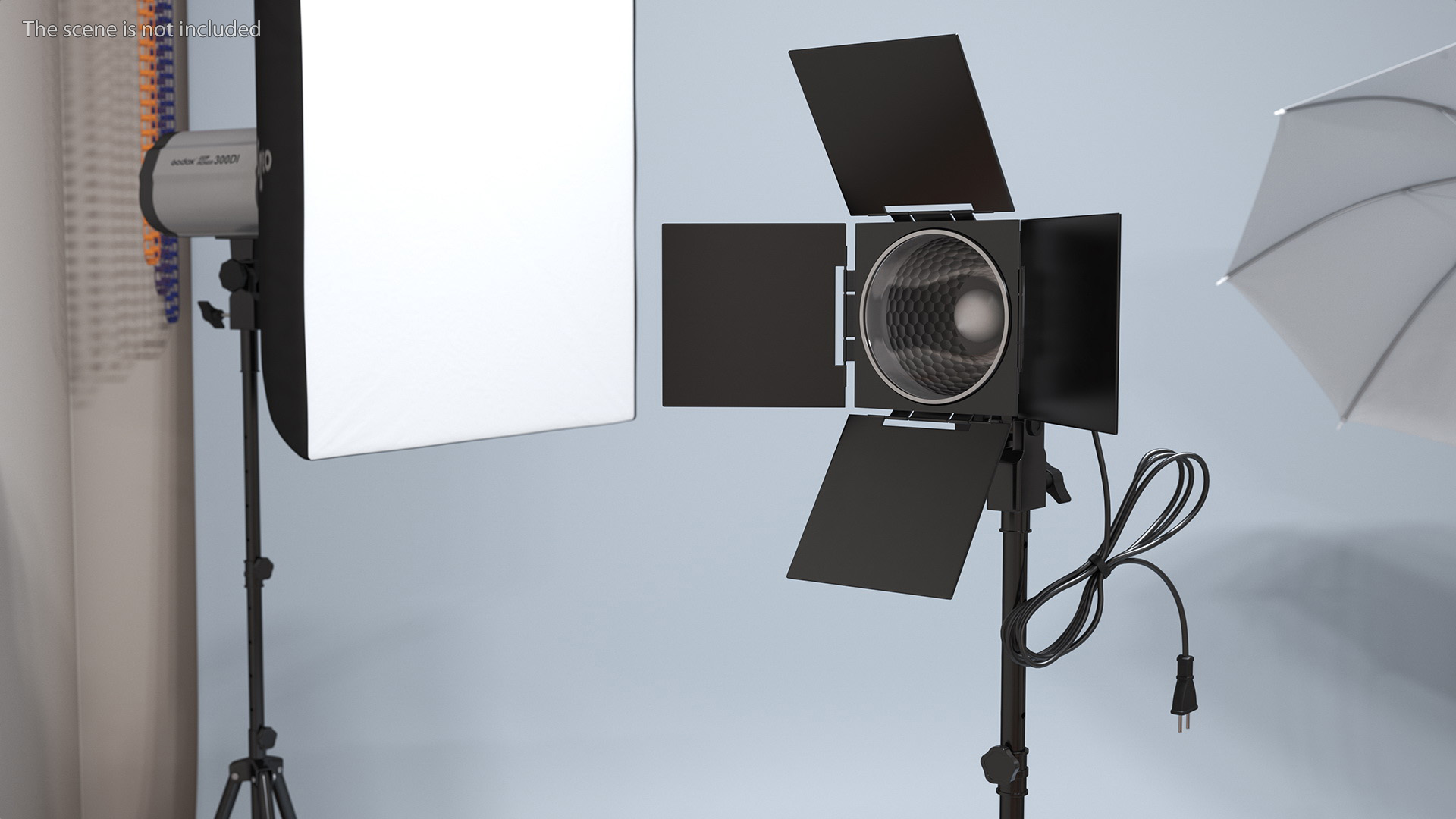 3D model Vintage Studio Spotlight on Tripod Stand