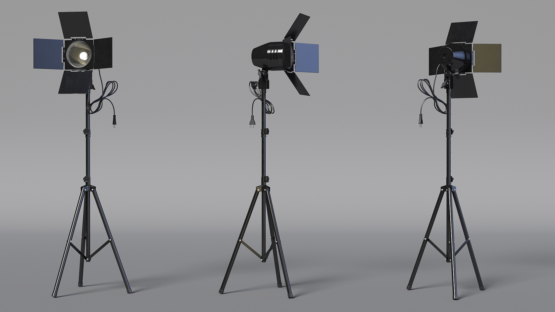 3D model Vintage Studio Spotlight on Tripod Stand