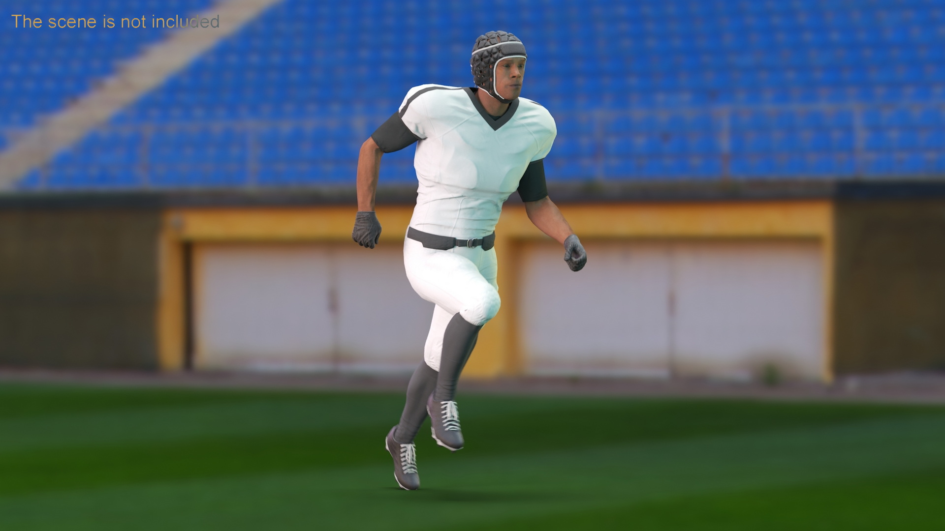 3D Uniform Black Man Football Player with Rugby Helmet Rigged model