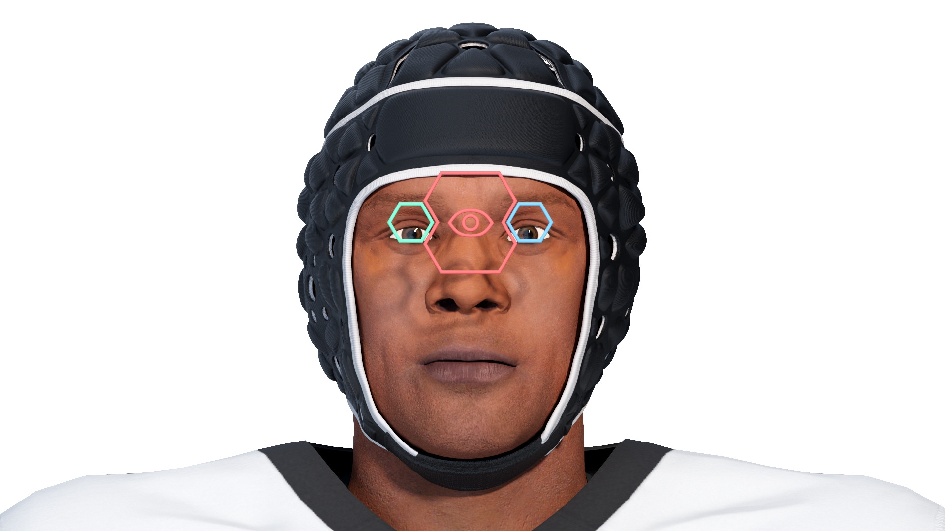 3D Uniform Black Man Football Player with Rugby Helmet Rigged model