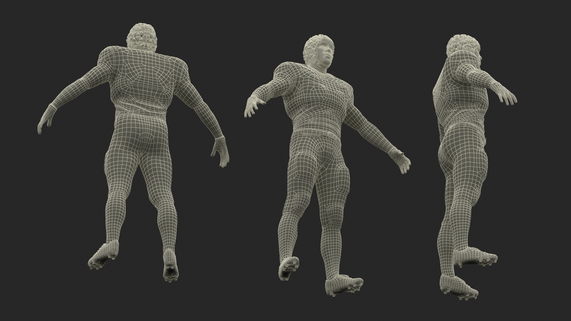 3D Uniform Black Man Football Player with Rugby Helmet Rigged model