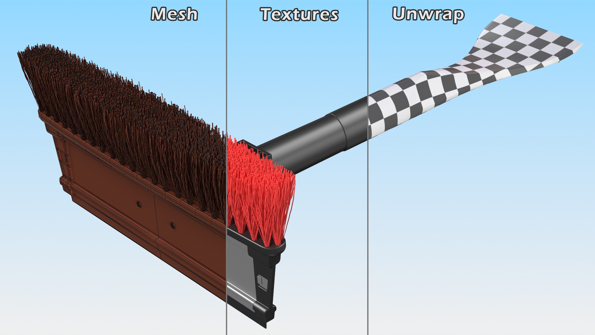 3D model Car Snow Brush and Ice Scraper