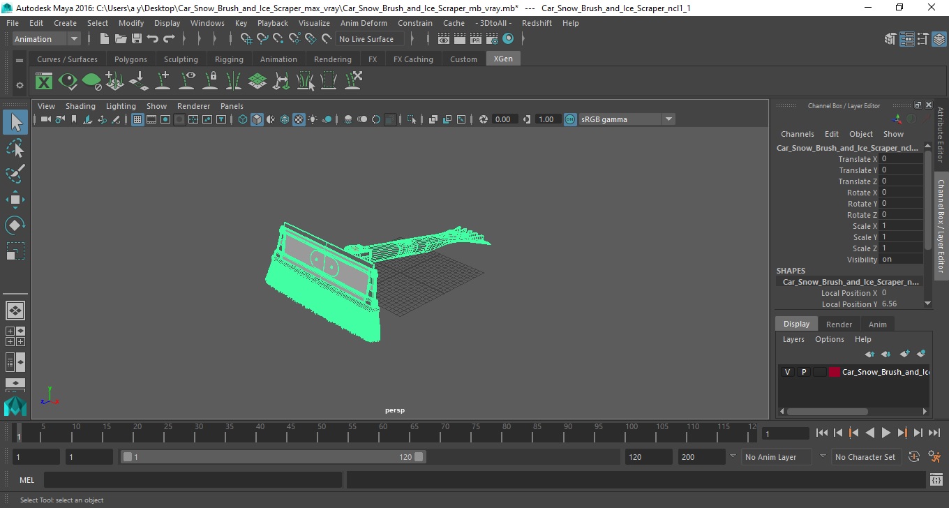 3D model Car Snow Brush and Ice Scraper