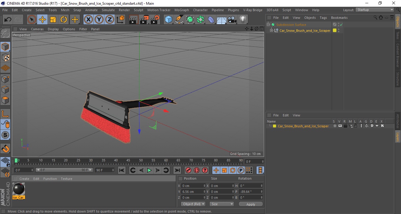 3D model Car Snow Brush and Ice Scraper