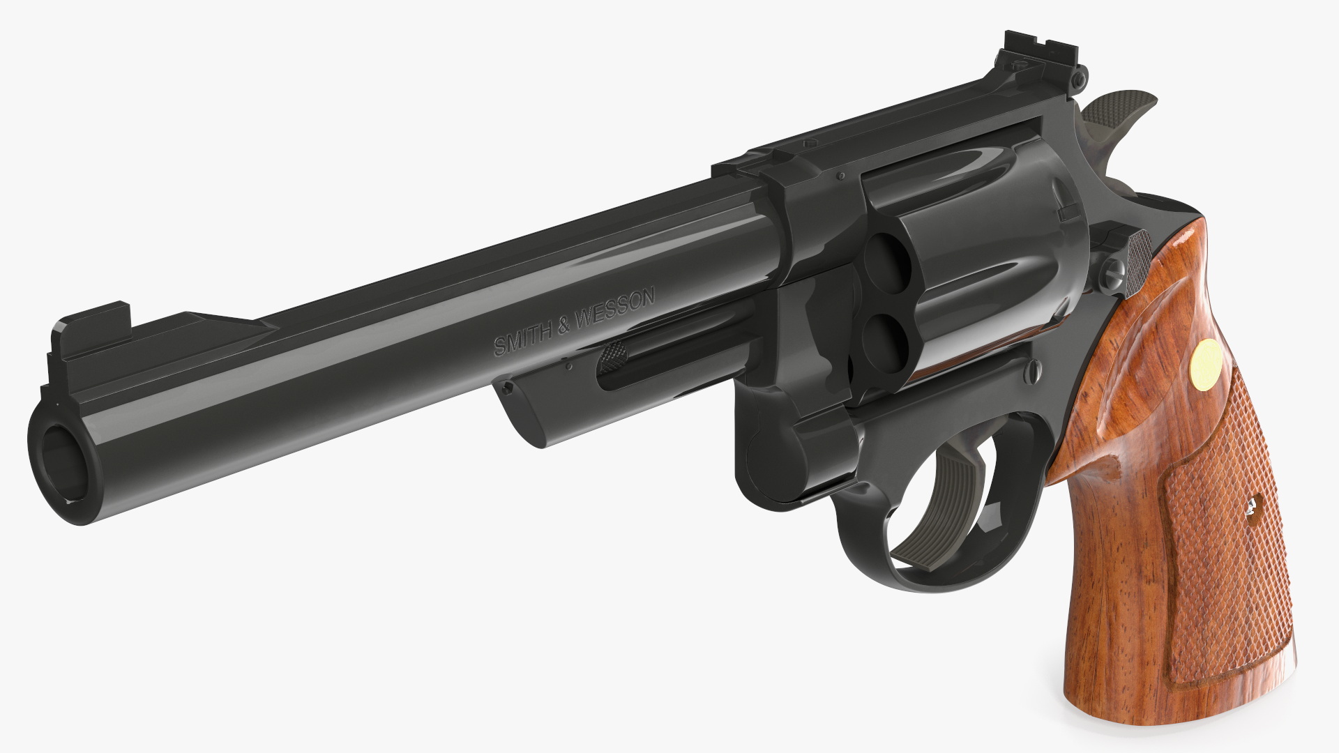 3D Black Revolver Pistol