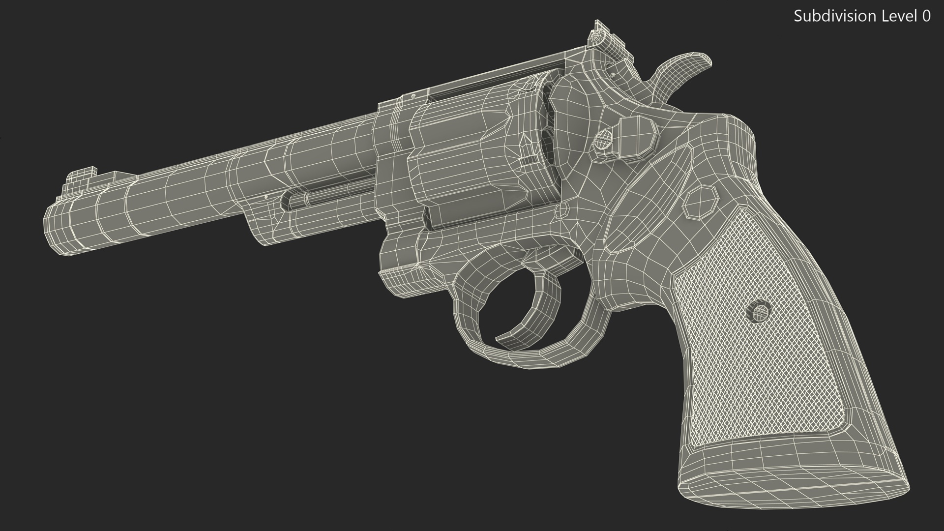 3D Black Revolver Pistol