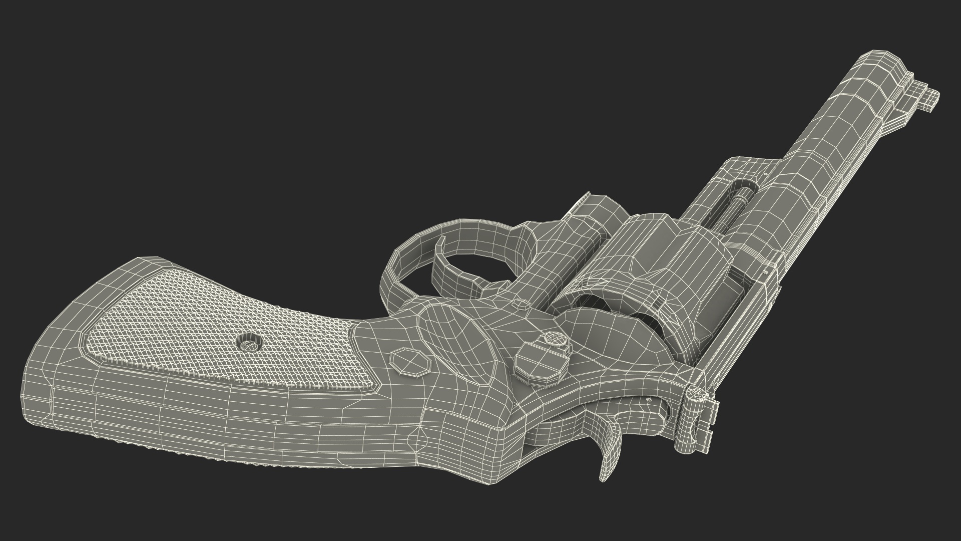 3D Black Revolver Pistol