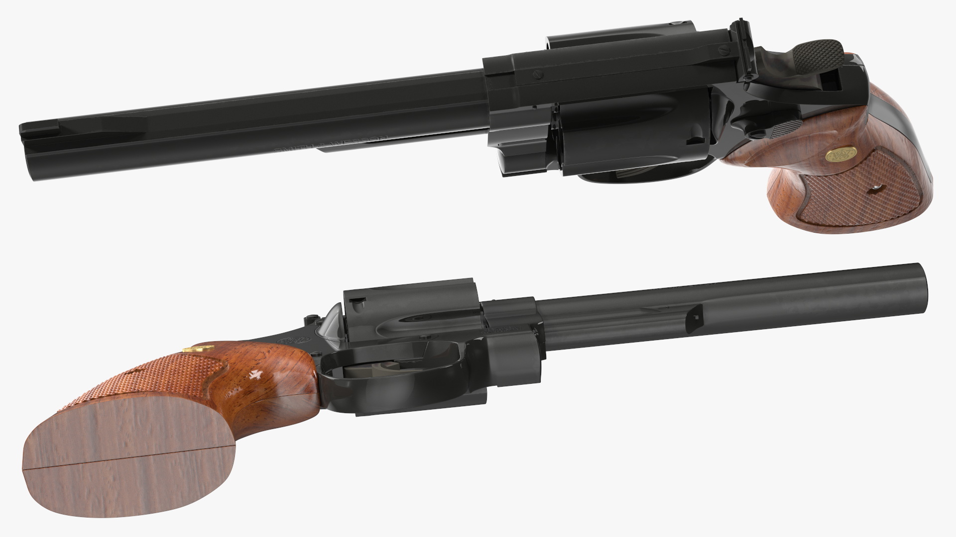 3D Black Revolver Pistol