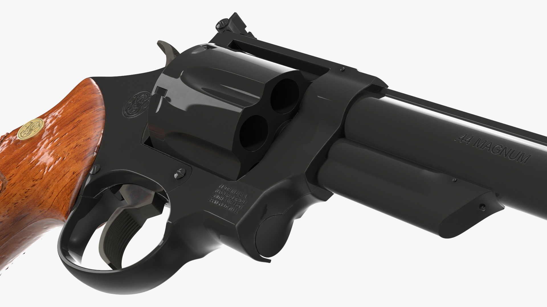3D Black Revolver Pistol