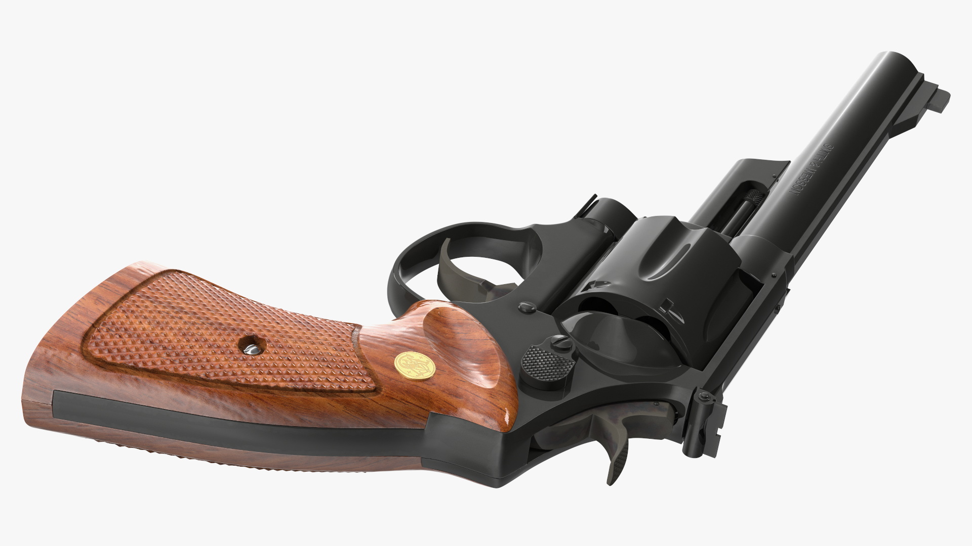 3D Black Revolver Pistol