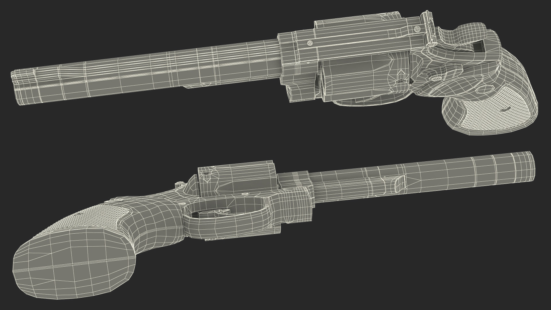 3D Black Revolver Pistol
