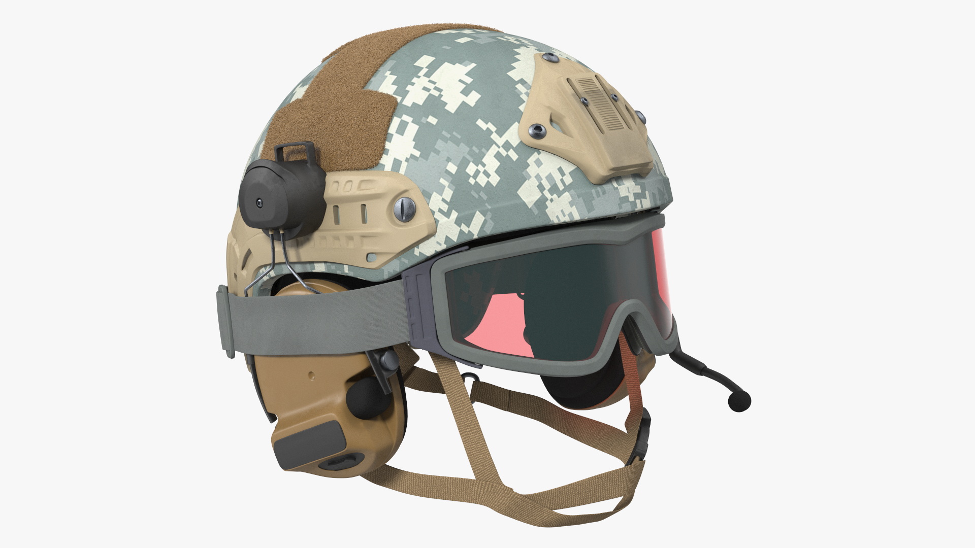 3D model Military Soldier in Grey Camo Fur Rigged