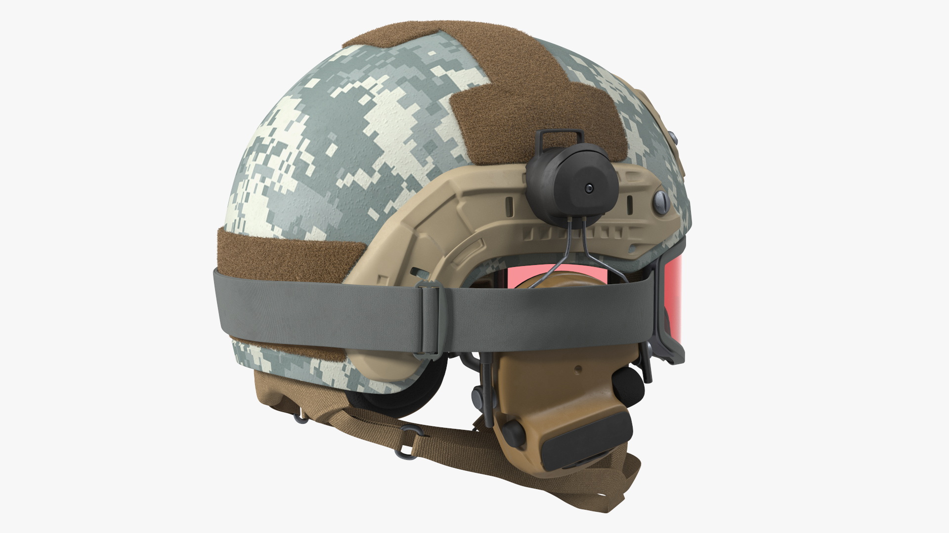 3D model Military Soldier in Grey Camo Fur Rigged