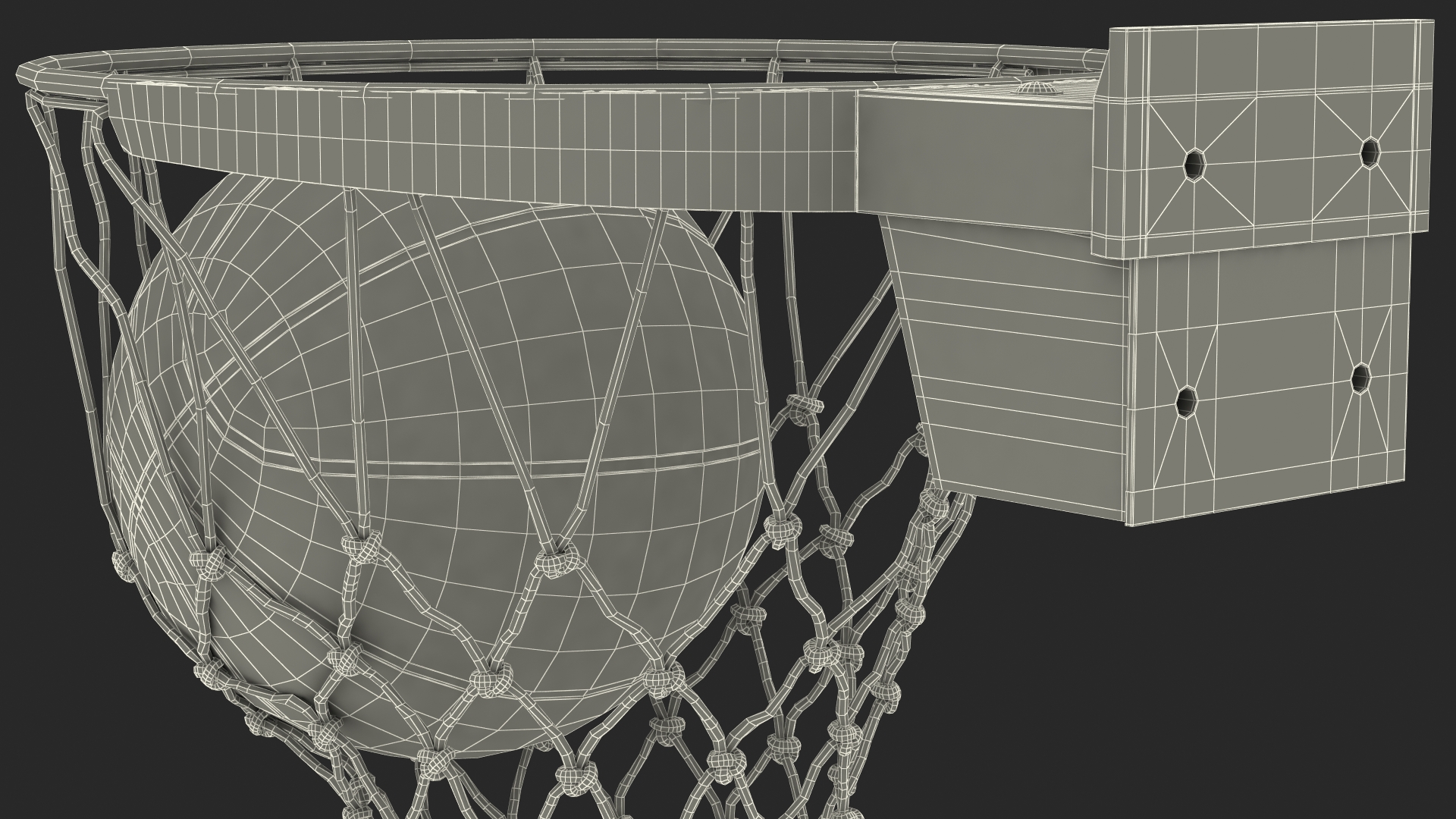 Animated Spalding Basketball Ball Flies into Ring 3D model