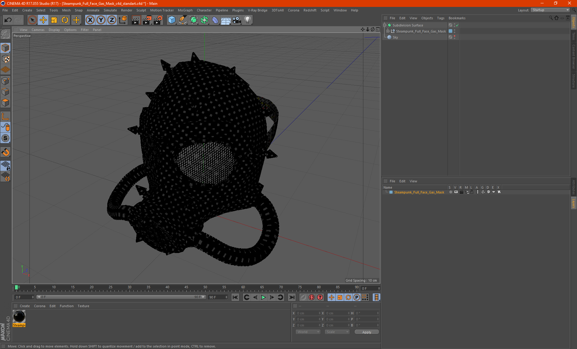 3D Steampunk Full Face Gas Mask model
