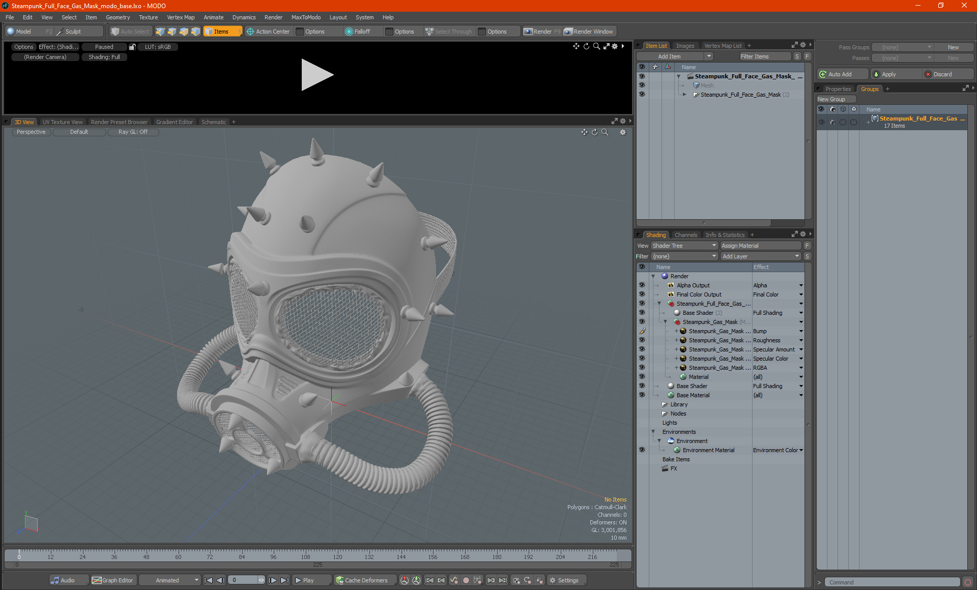 3D Steampunk Full Face Gas Mask model