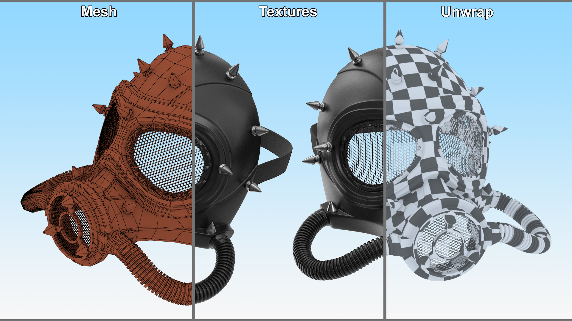 3D Steampunk Full Face Gas Mask model