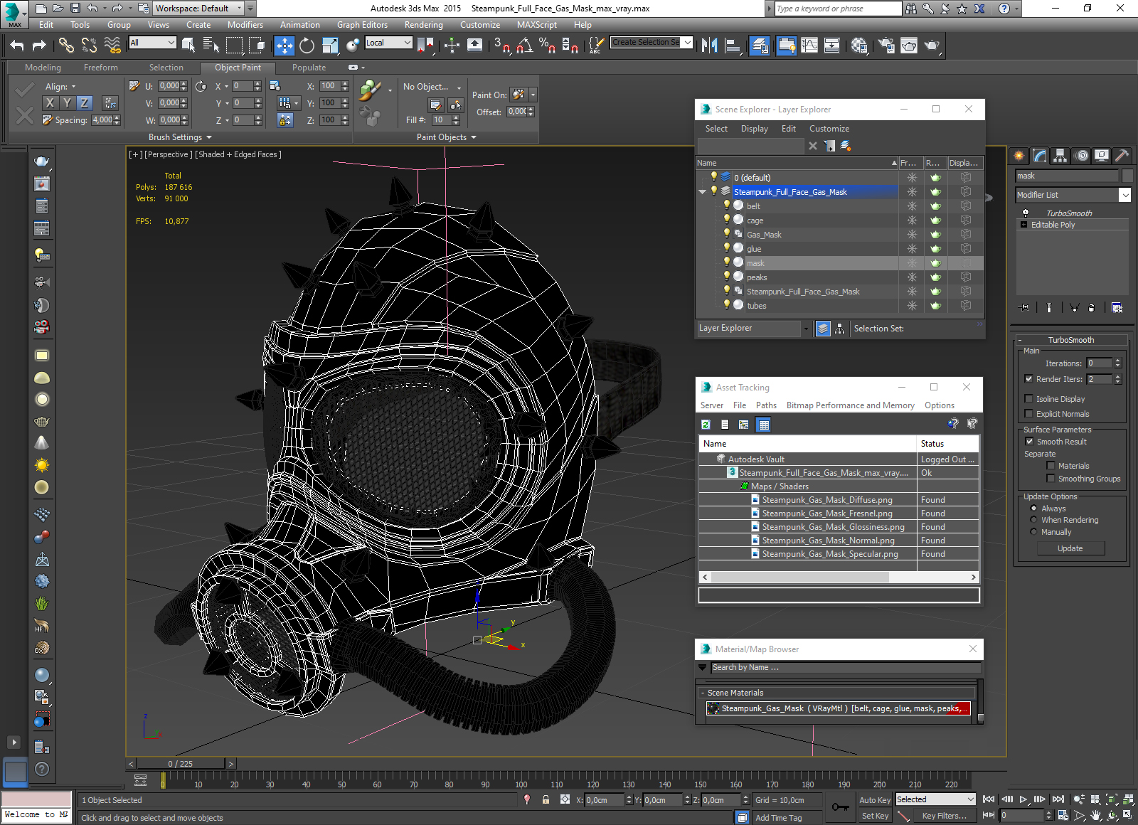 3D Steampunk Full Face Gas Mask model