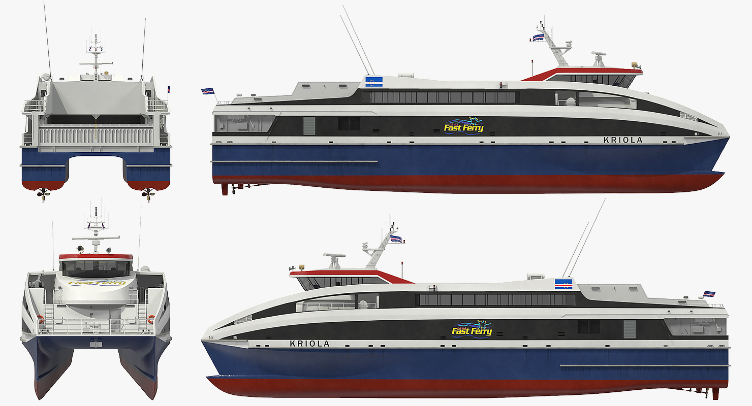 3D Ferry Fast RoPax 4512 Kriola model