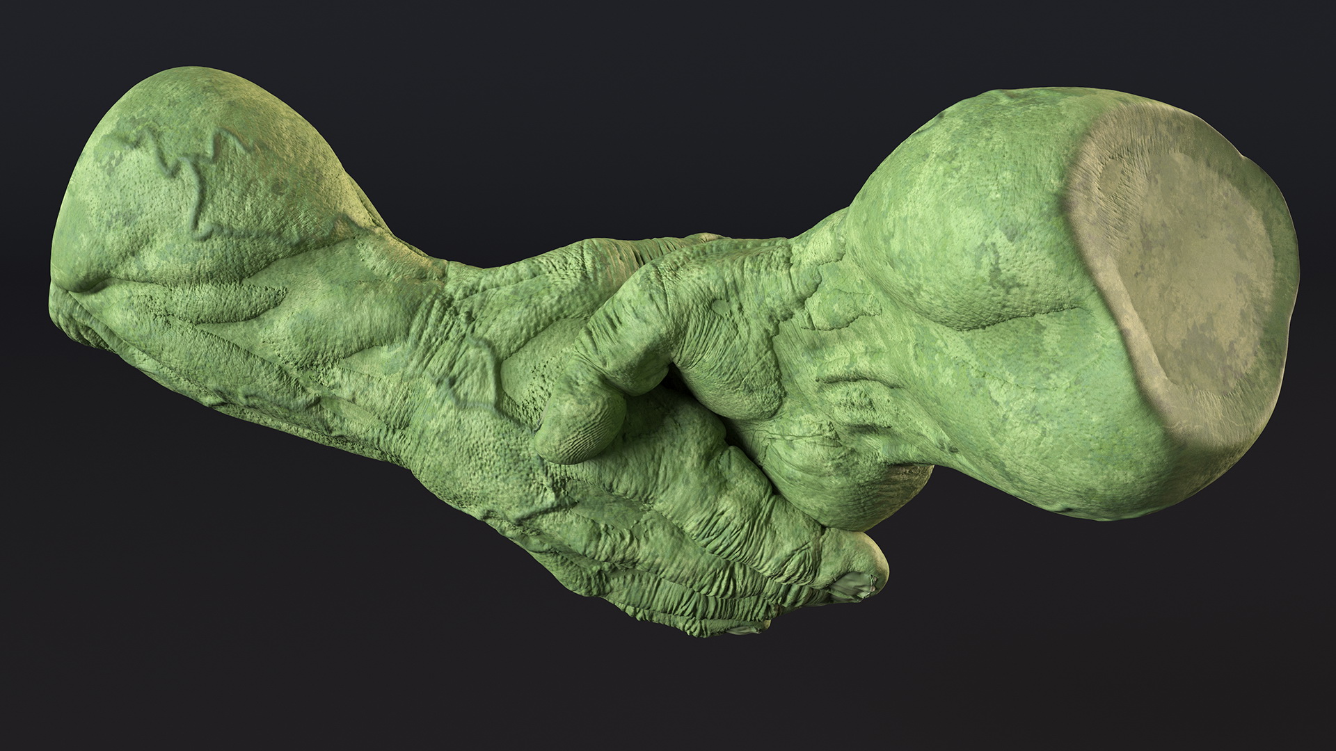 Handshake Hulk Hands Rigged 3D