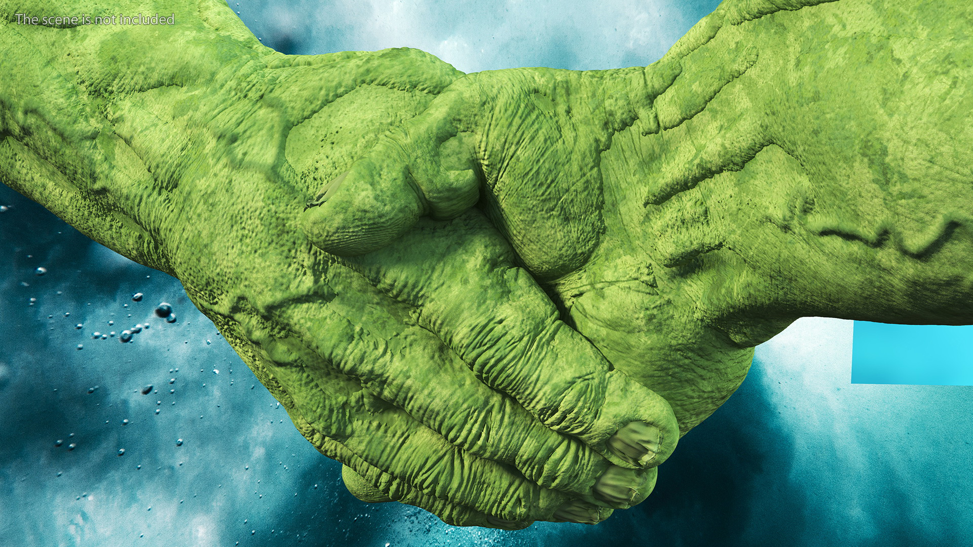 Handshake Hulk Hands Rigged 3D