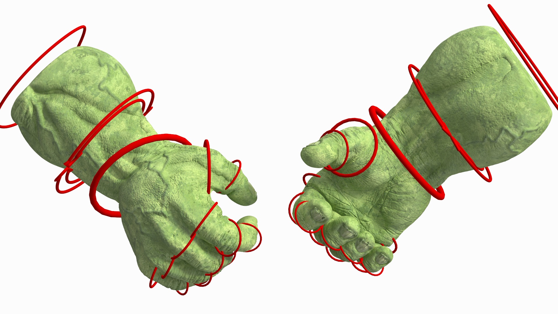 Handshake Hulk Hands Rigged 3D