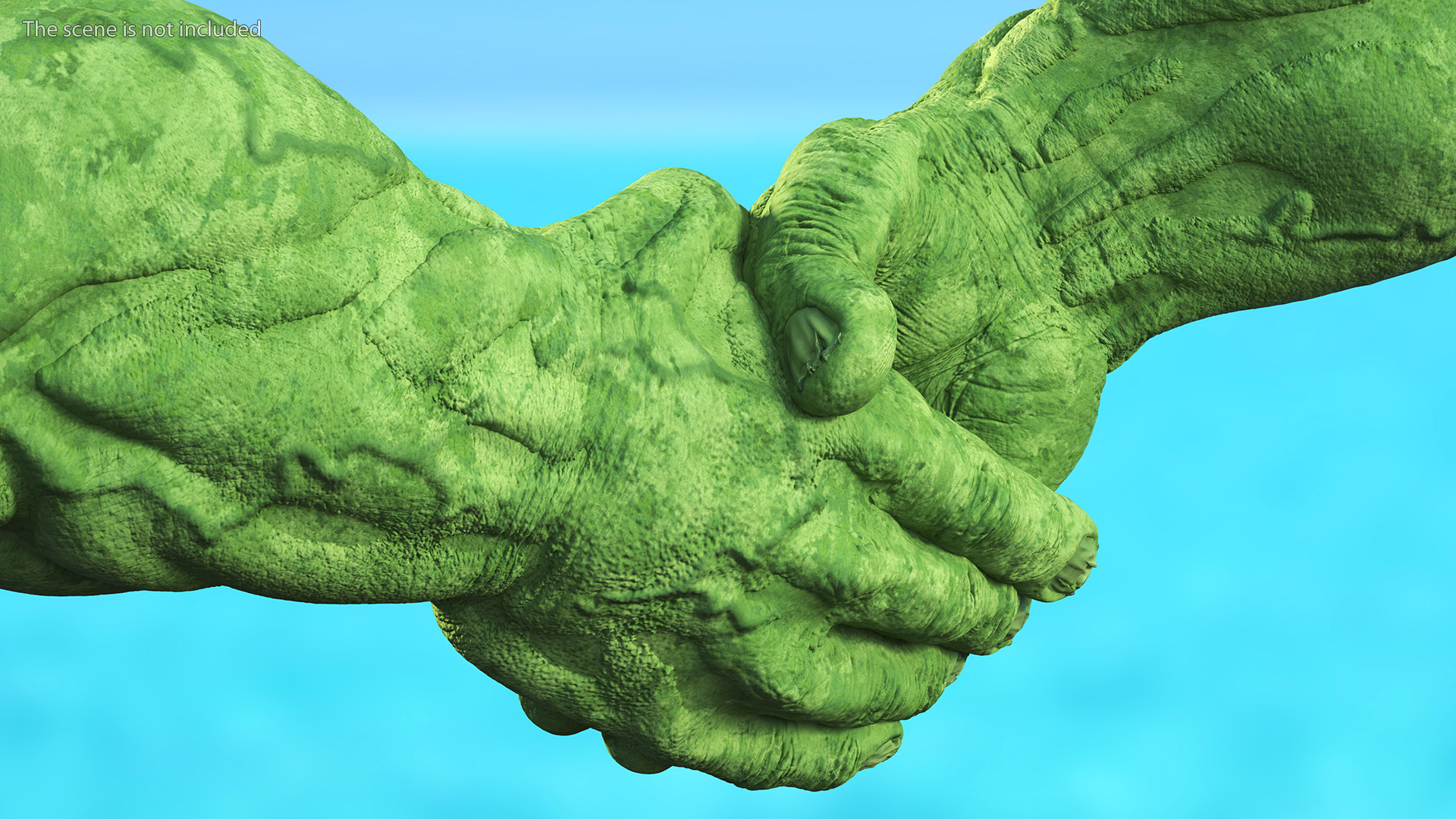 Handshake Hulk Hands Rigged 3D
