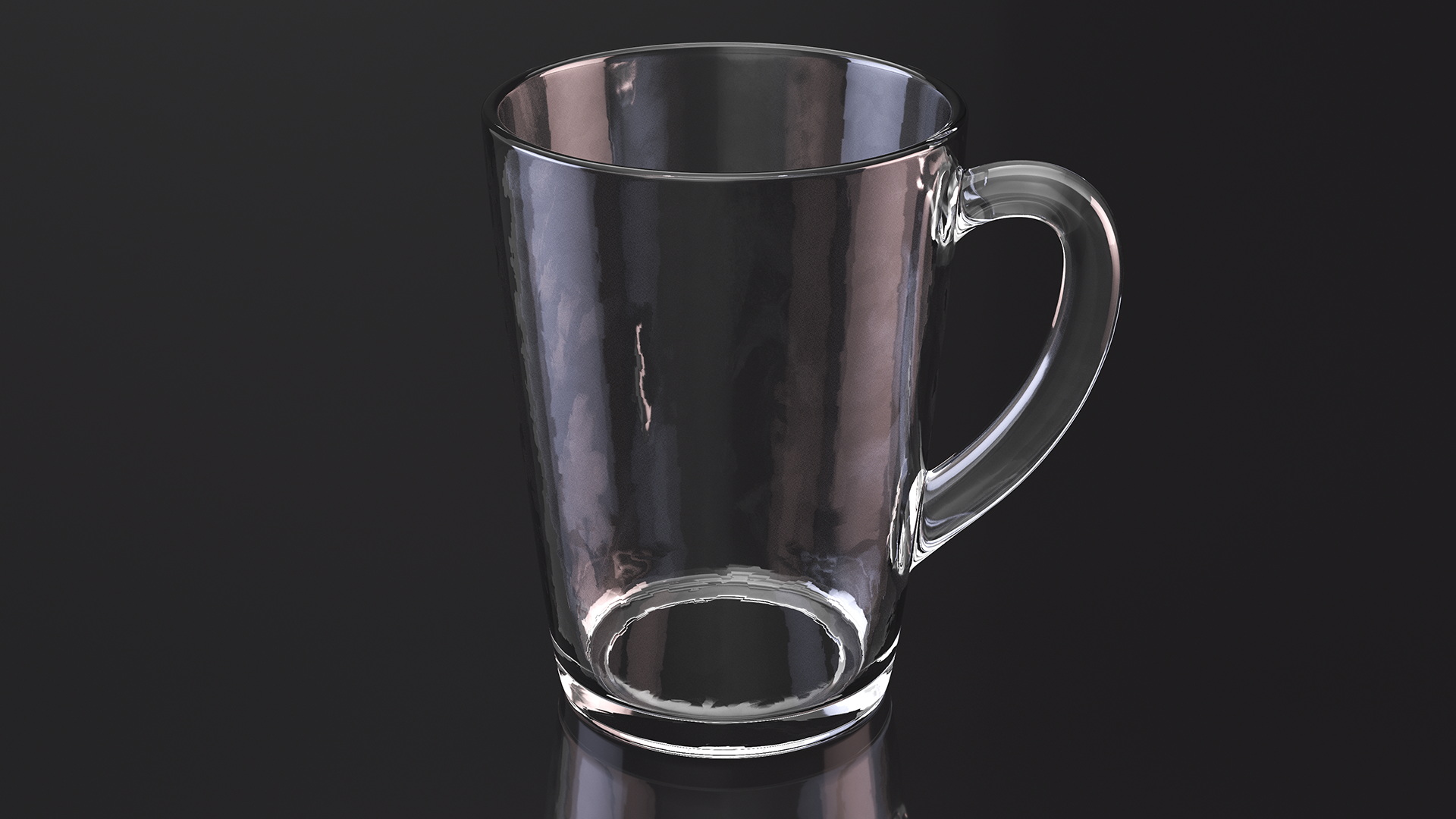 3D model Crystal Glass Coffee Cup Empty