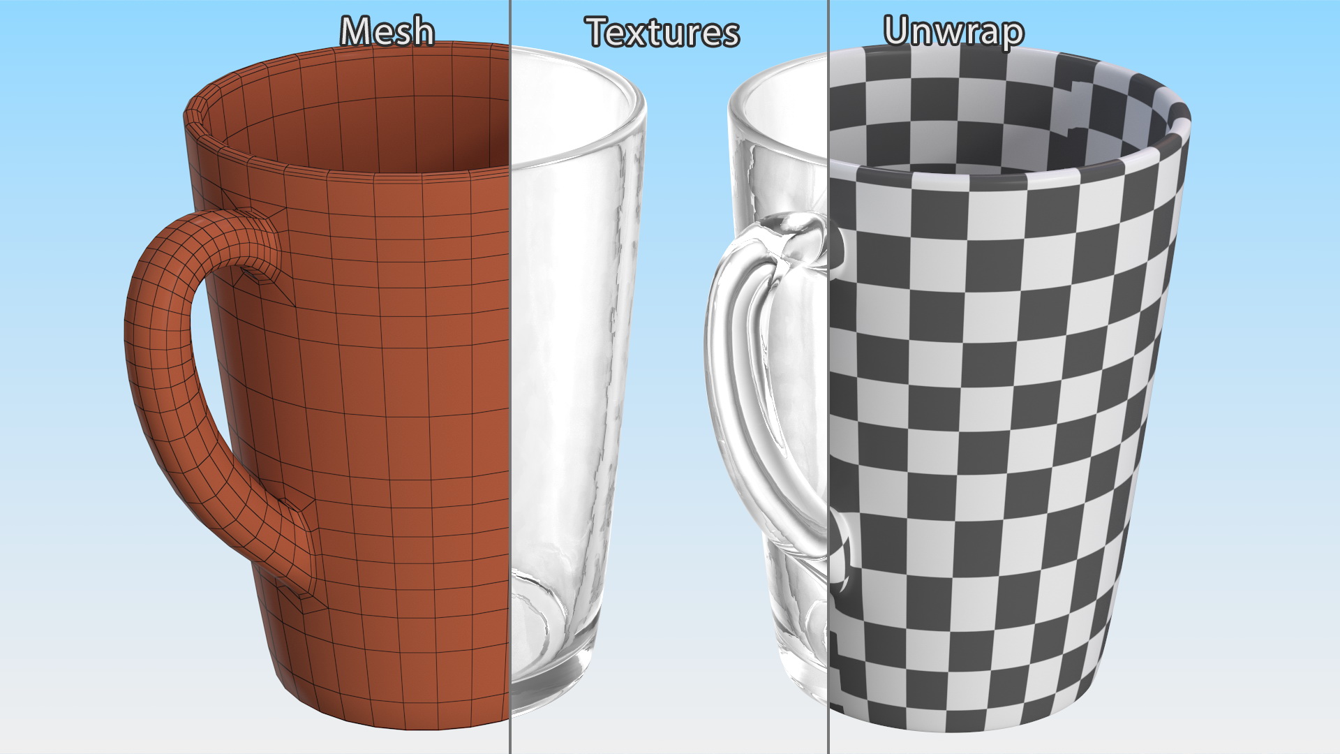 3D model Crystal Glass Coffee Cup Empty