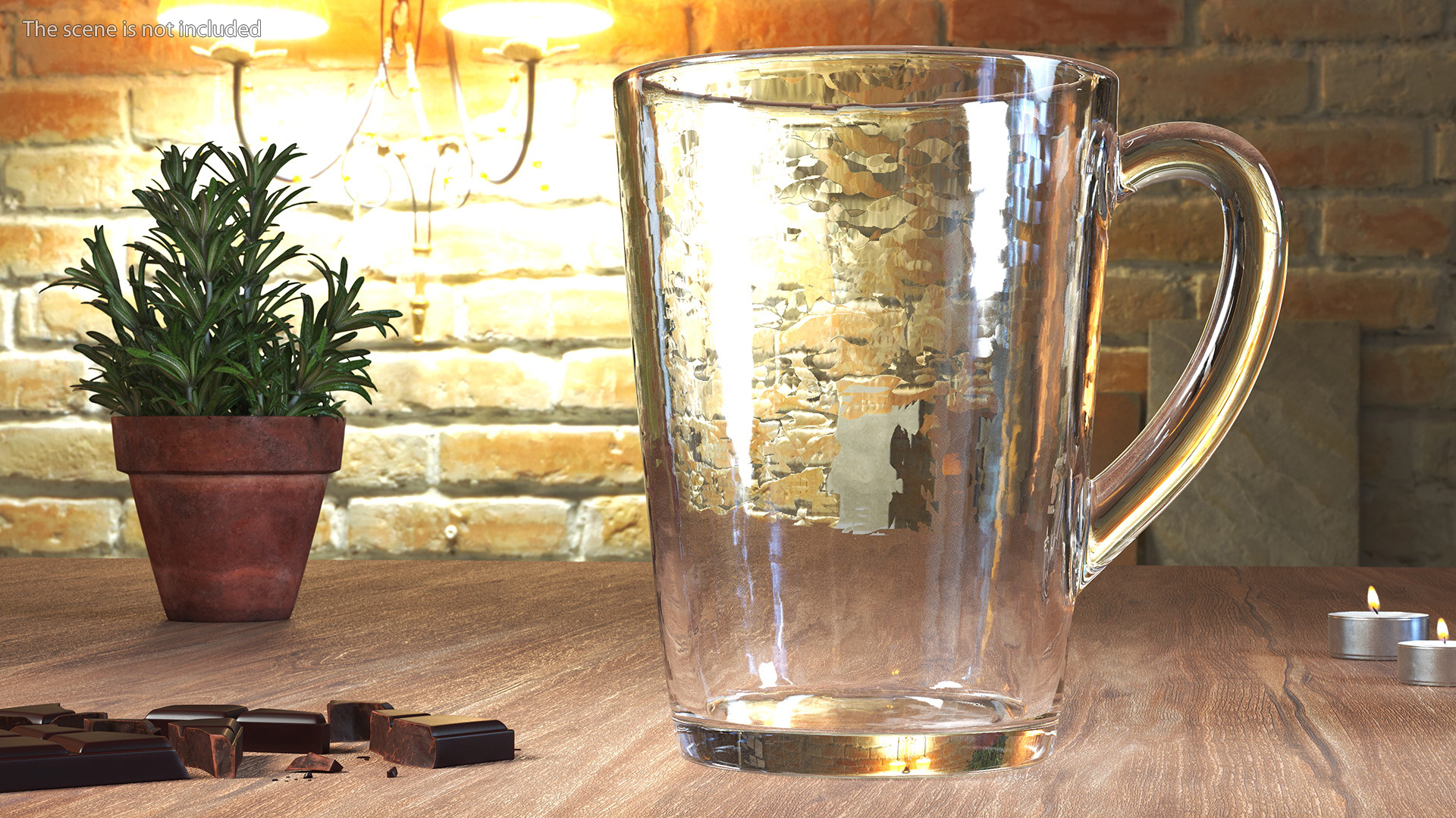 3D model Crystal Glass Coffee Cup Empty