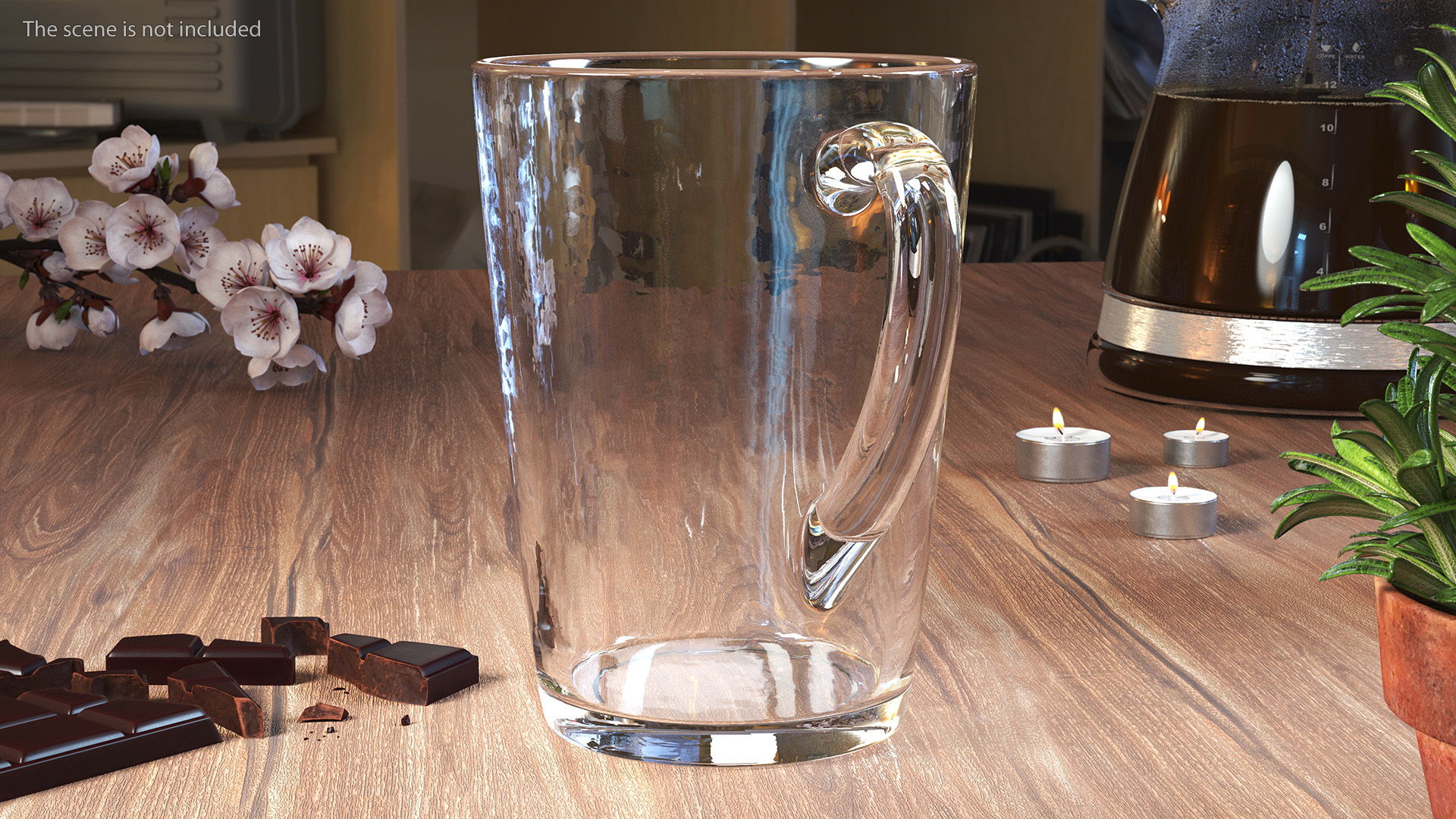 3D model Crystal Glass Coffee Cup Empty