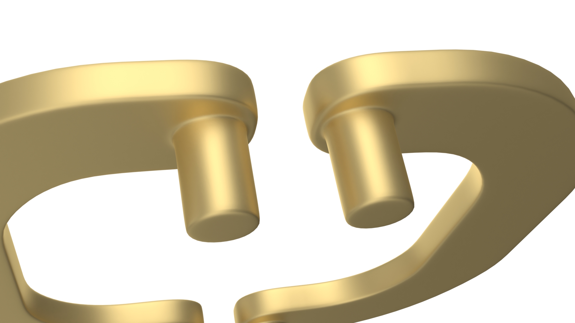 Door Handles Flat Square Gold 3D model