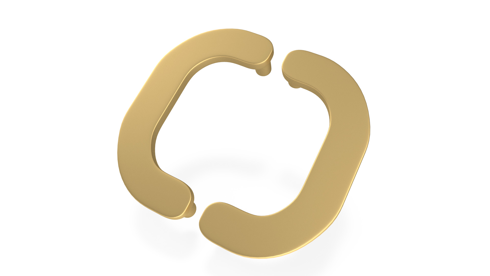 Door Handles Flat Square Gold 3D model