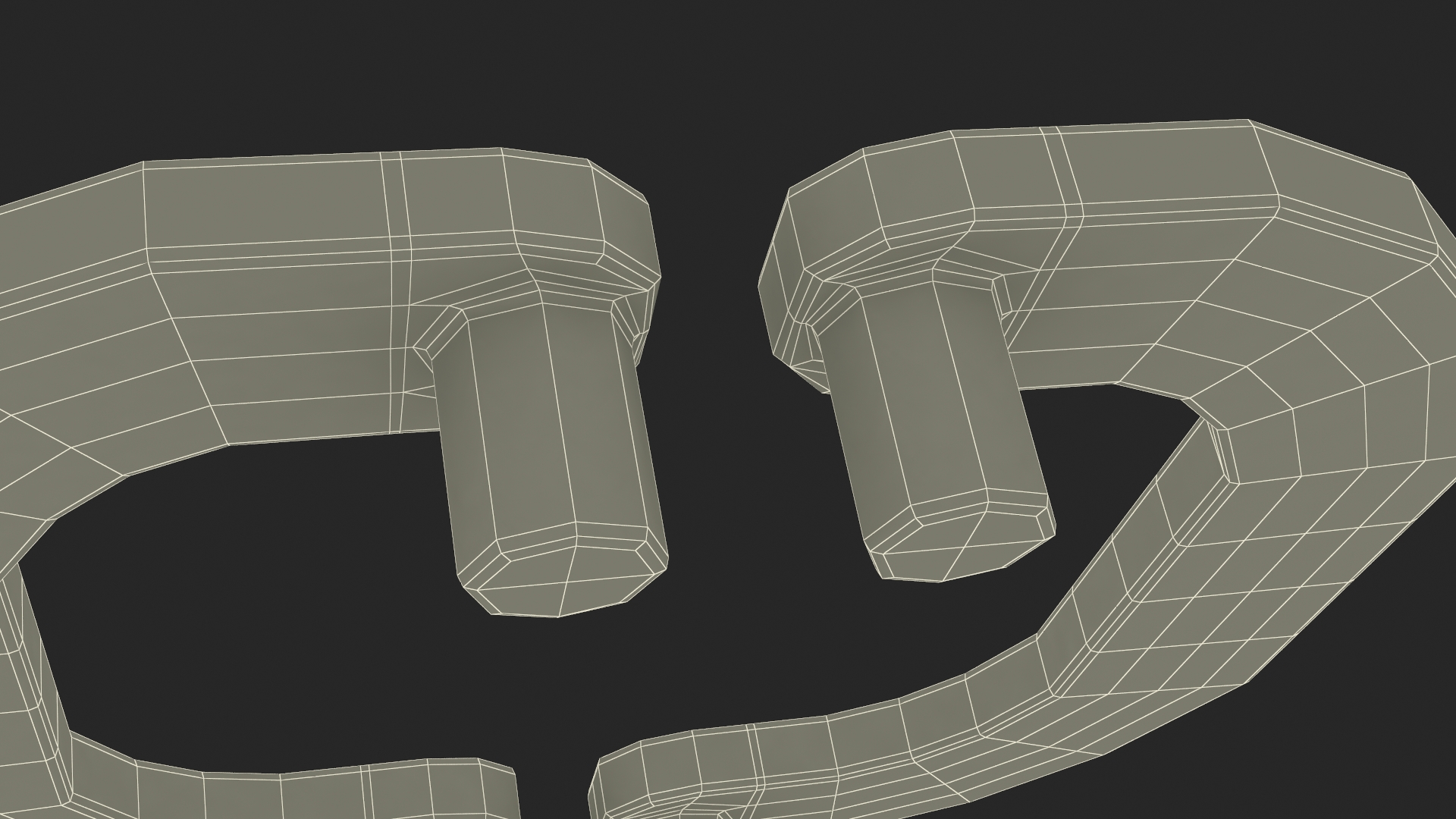Door Handles Flat Square Gold 3D model
