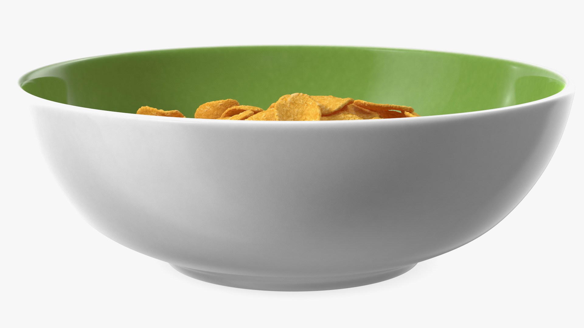 3D Dry Cereal Corn Flakes on a Plate model