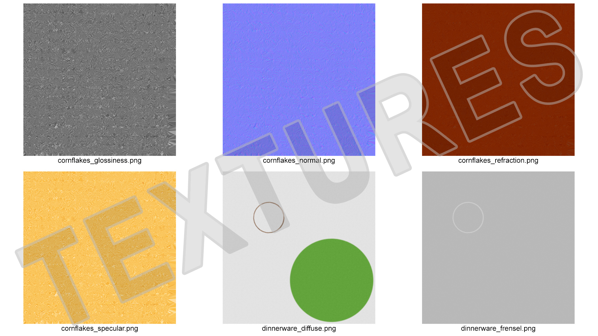 3D Dry Cereal Corn Flakes on a Plate model
