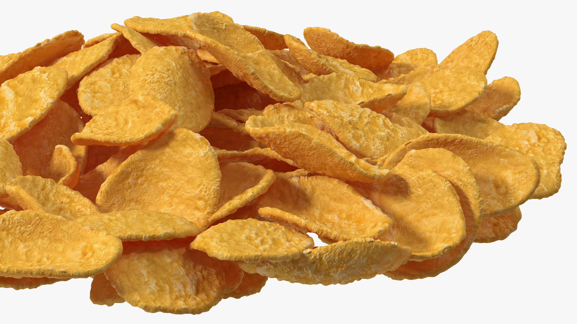 3D Dry Cereal Corn Flakes on a Plate model