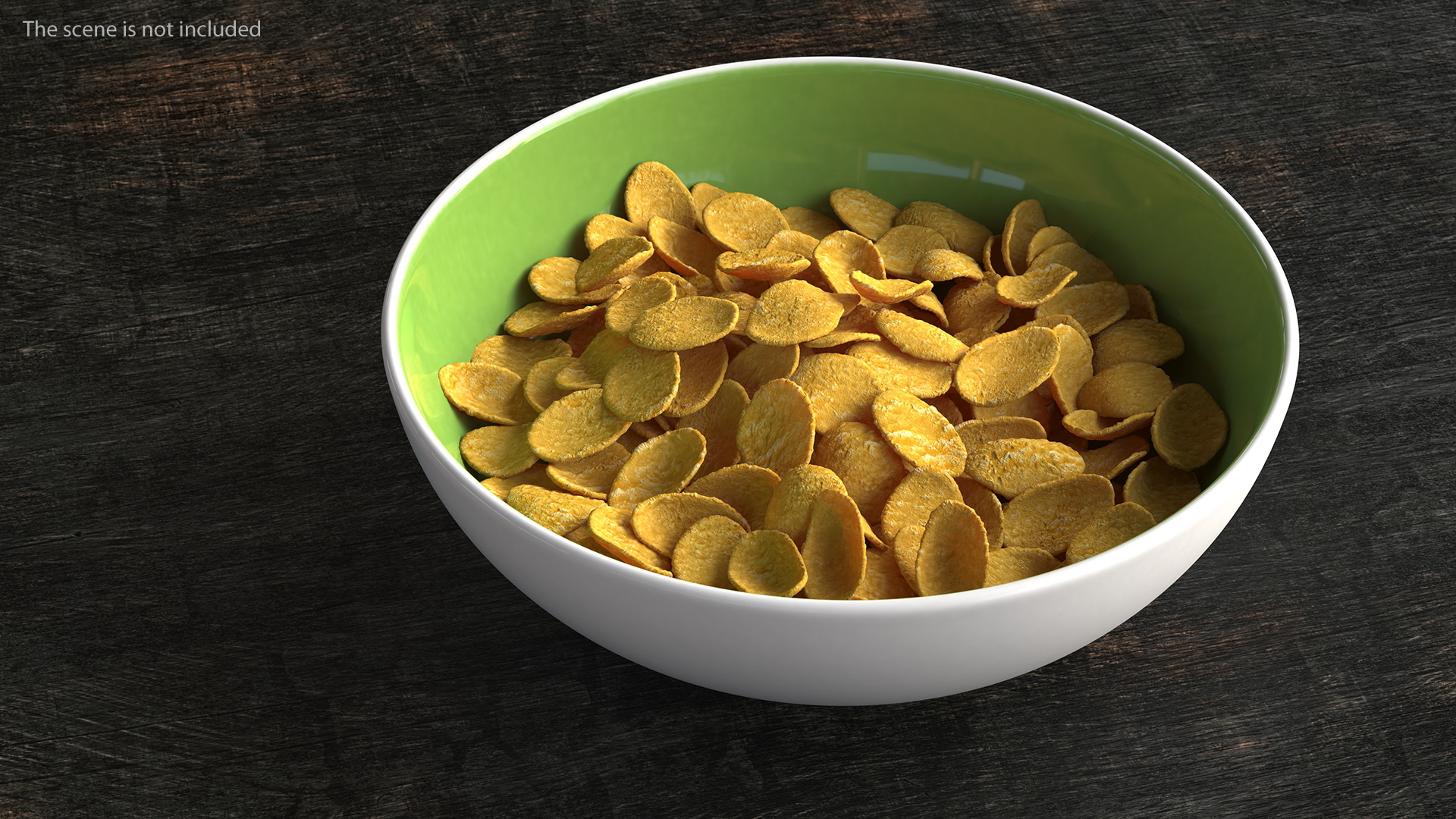 3D Dry Cereal Corn Flakes on a Plate model