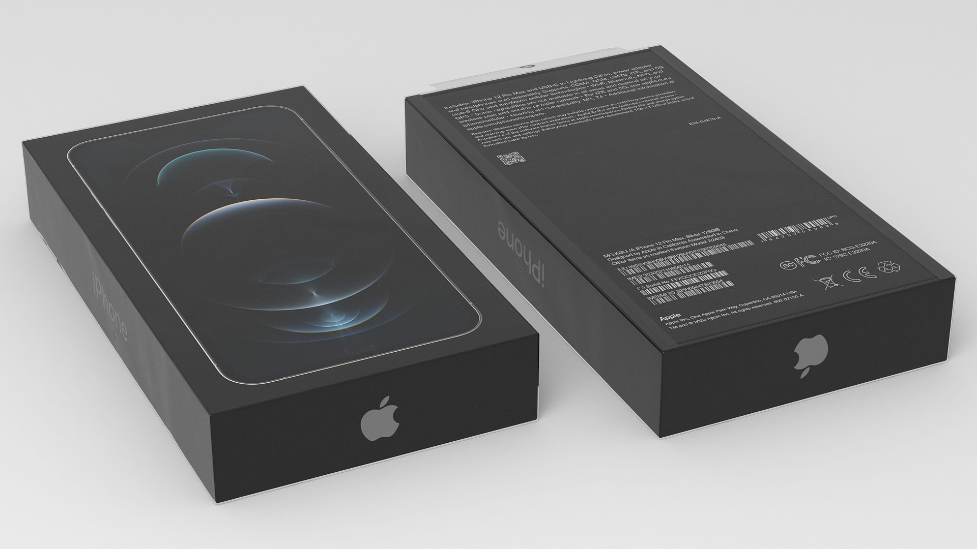 3D iPhone 12 Pro Max Box Silver model