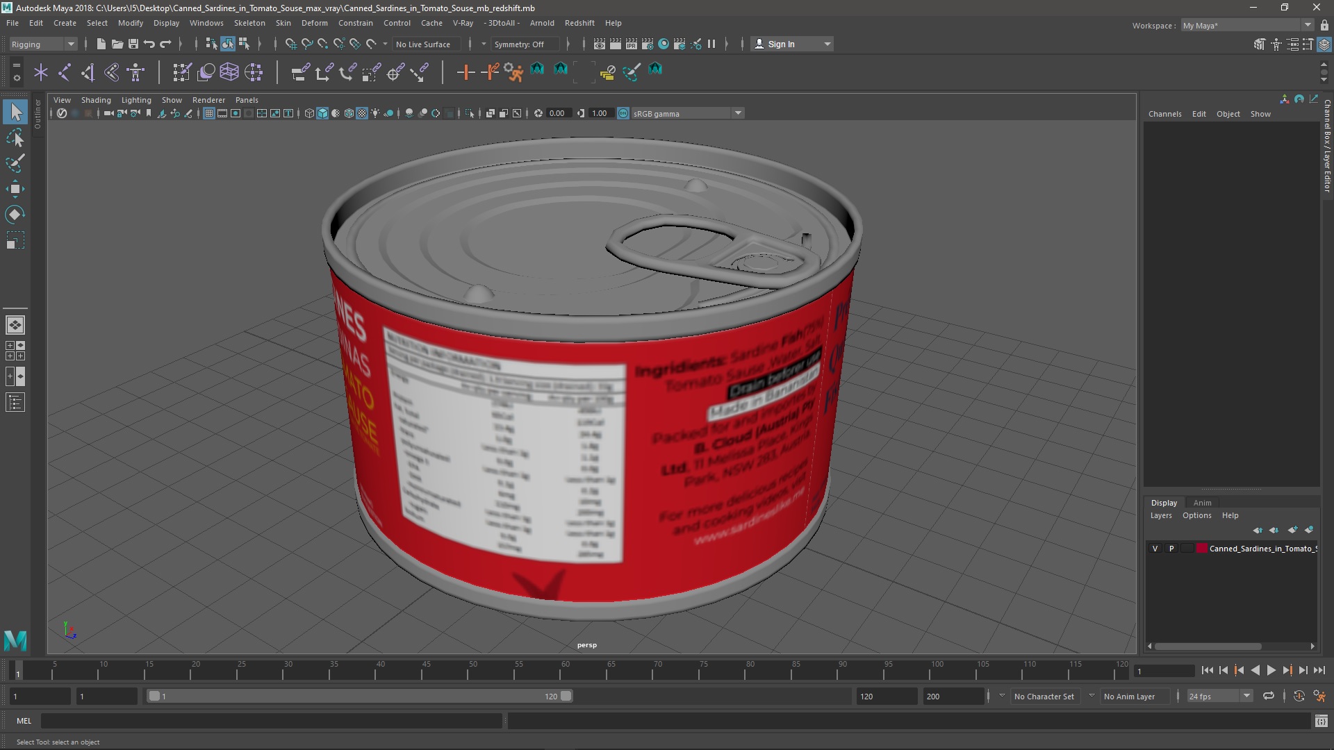 3D Canned Sardines in Tomato Souse