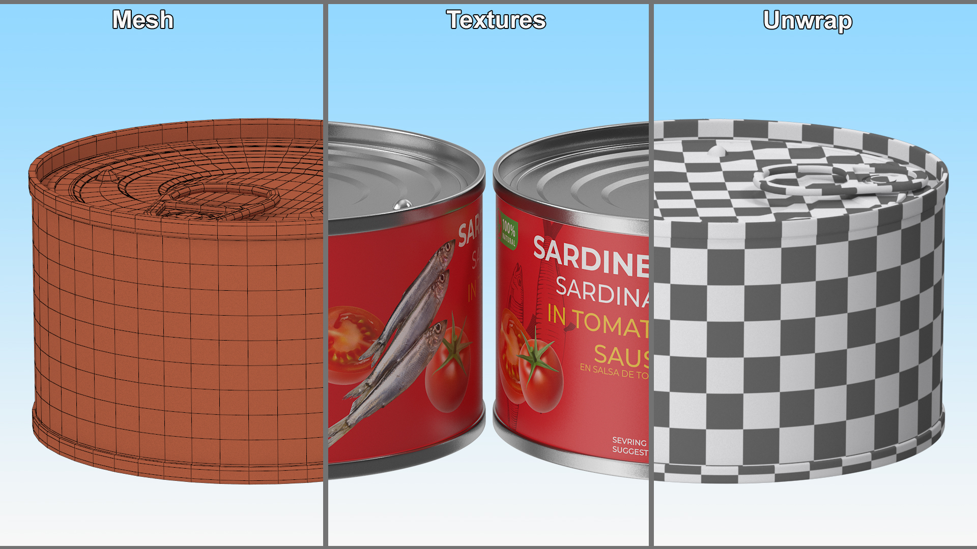 3D Canned Sardines in Tomato Souse