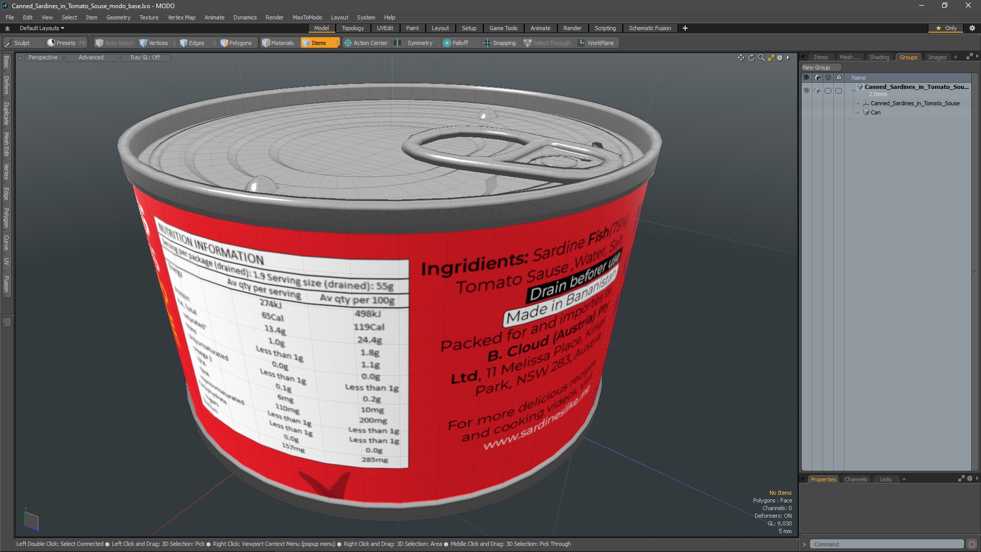 3D Canned Sardines in Tomato Souse