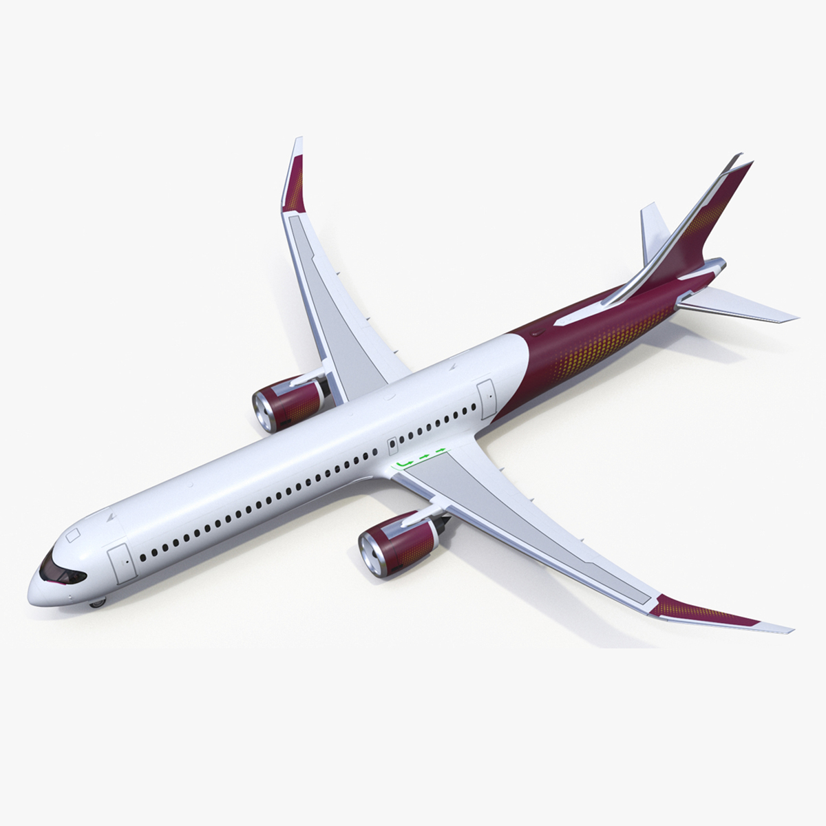 3D Concept Modern Aircraft Turbofan Rigged for Maya model